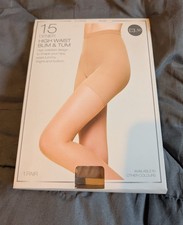 Ladies High Waist Bum & Tum Tights. 15 Denier. Nude. 1 Pair
