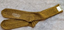 NOS Vintage Mens Ribbed Socks Olive Brown Gold Sz 10-13