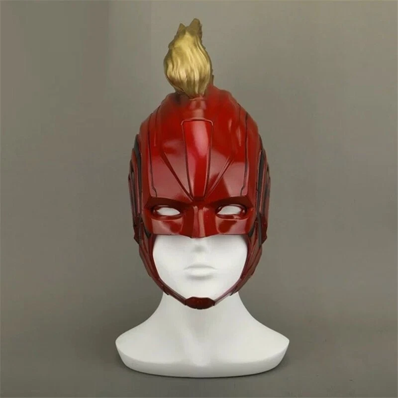 Captain Marvel Carol Danvers Cosplay Helmet Full Face Mask PVC Headgear Prop Cos - Image 2 of 4
