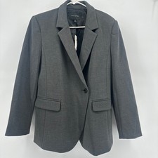 Banana Republic Blazer Women Size 8 Gray One Button Professional Tailored Jacket
