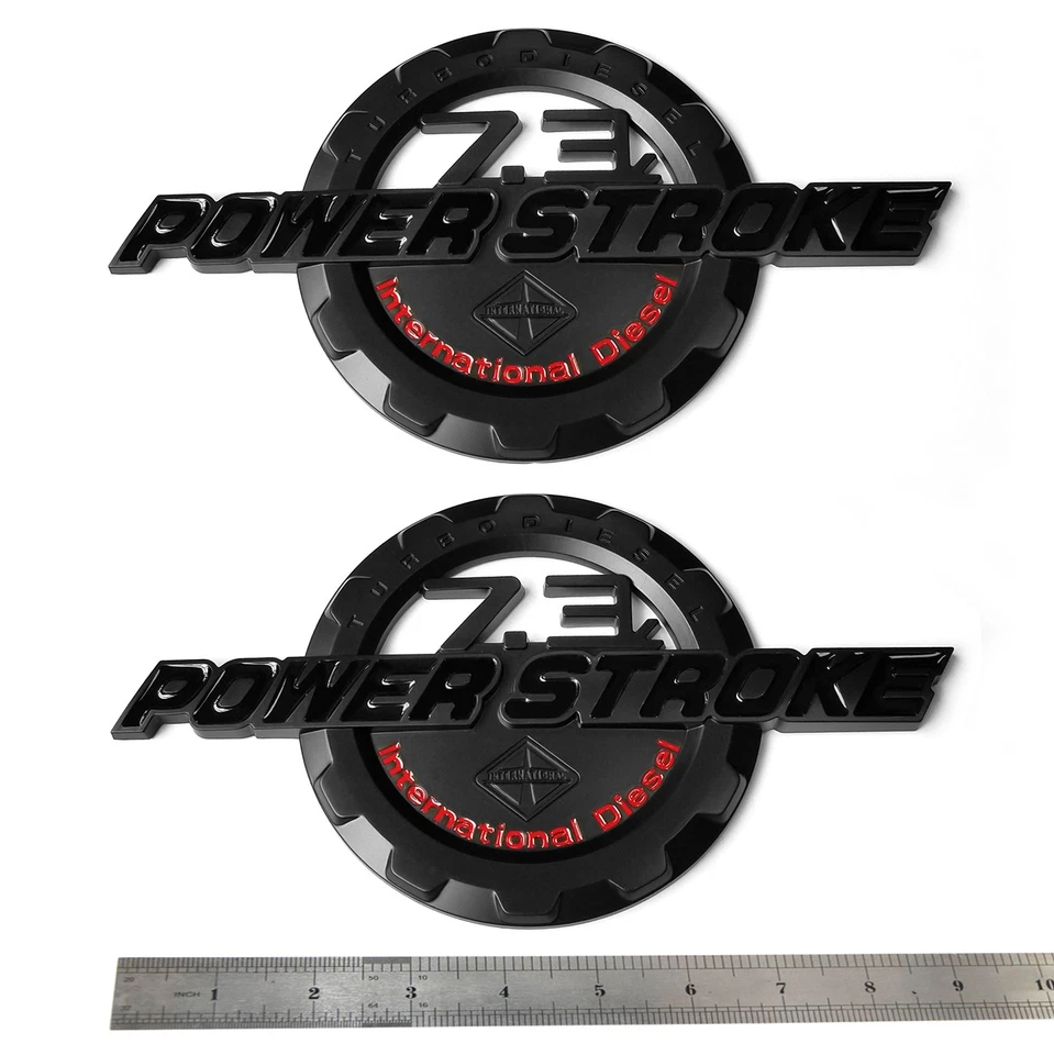 5 OEM 7.3L POWERSTROKE + F-250 XLT Super Duty Emblem fits Badge F250 Black Red - Image 2 of 4