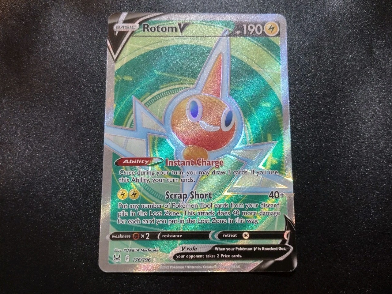 Rotom V 176/196 Lost Origin Full Art Ultra Rare Pokemon Card NM
