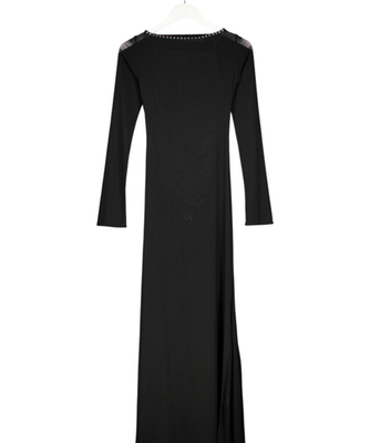 FANCI CLUB Black Long Sleeve Lace-back Maxi Dress UK L | eBay