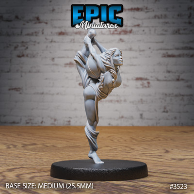 D&D Miniature - Acrobat Elf One Leg Stand - 3D Model Print DnD RPG Figur Druck