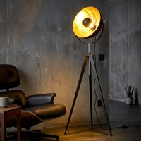 Stehleuchte Stehlampe Wohnzimmerlampe Gold HöHe Verstellbar 1 Flammig H 151,8 Cm