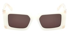 MCM MW0007 21A White Rectangle Plastic Sunglasses 52-18-135