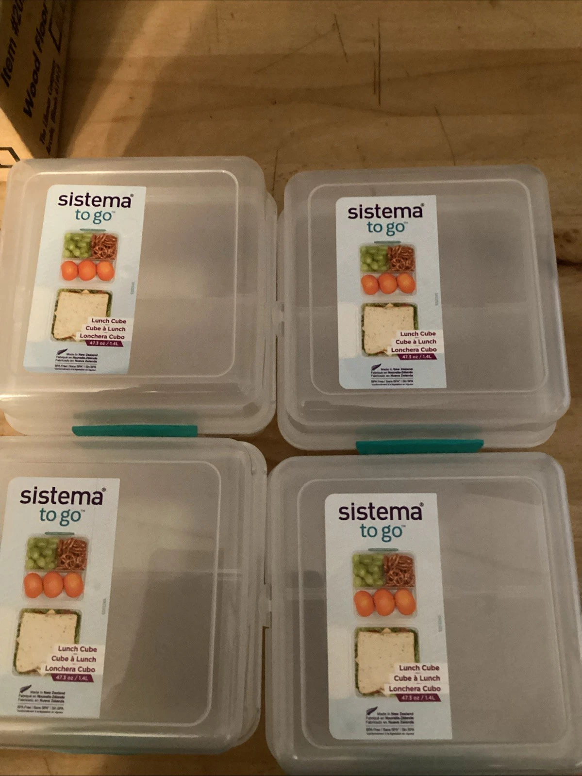 Sistema To Go Lunch Cube 4‑Pack 1.4L BPA‑Free Food Storage NEW School Work