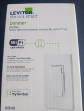Leviton Decora D26HD-1RW Smart Wi-Fi Dimmer Switch 2nd Gen White New sealed