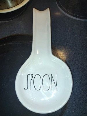Rae Dunn Spoon Rest Gray Ceramic 10.25''Lx4.75''Wx1.26''H  Magenta Artisan