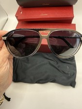 Cartier Santos de Cartier Grey Pilot Men's Sunglasses CT0105S 003 60