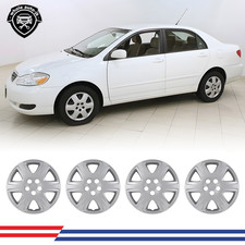 4pcsset 15 Sliver Hub Caps Full Rim Wheel Covers For 2005-2008 Toyota Corolla