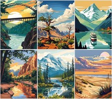 6 Pack Scenery Diamond Art Kits for Adults Beginners,Landscape Diamond Painti...