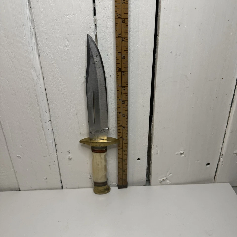 "Cuchillo Bowie vintage Timber Rattler TR95 - protector de latón - 12"" de caza" Foto 2 de 4