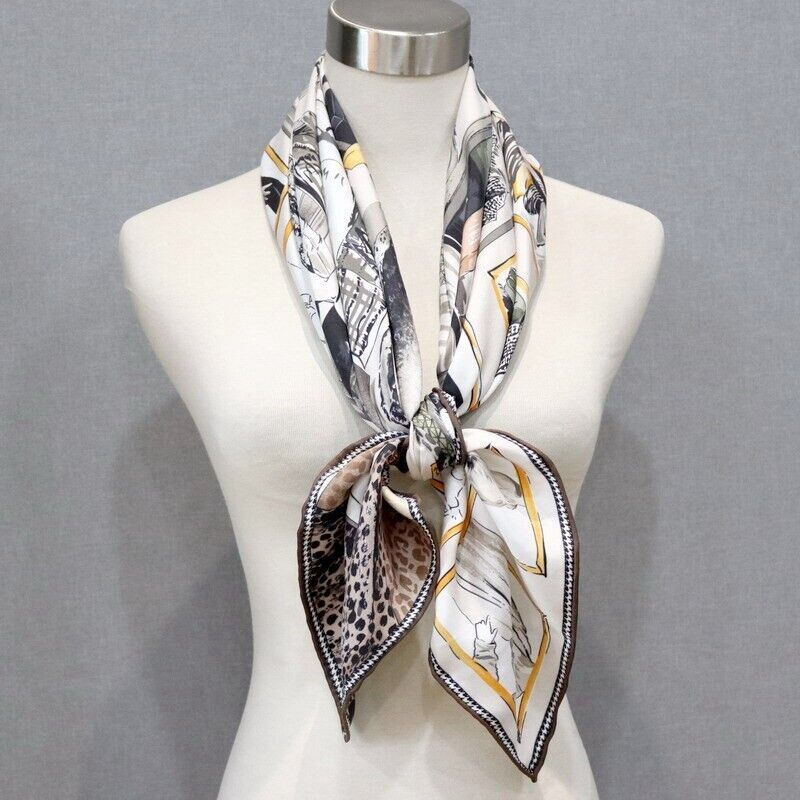 Closet Print 18 Momme Twill Silk Wrap Scarf Double Face Shawl 35