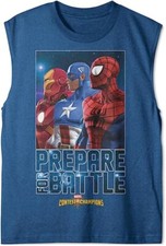Marvel Comics Boys Prepare for Battle Muscle Tank Top Blue XL  Big Kids