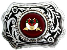 Silver Color Western Shriners New Old Stock 3 7/10" Belt Buckle EPBB265/12725