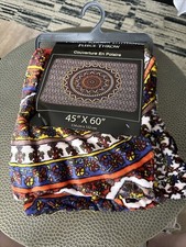Magical Kerala Elephant Lightweight Fleece Throw Blanket  45 x 60 Inches