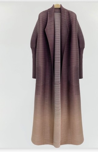**LIKE**Issey Miyake Pleats Please/Plisse Fabric Long Abaya Modest Dress/coat - Picture 2 of 15