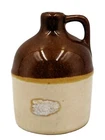 RED WING Art Pottery Mini Stoneware Jug Two Tone Original Silver Label  2 3/4 in