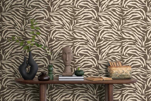 Vliestapete Muster Exotisch Zebra Fell Streifen Braun Creme 78217-2 (3,47€/1Qm)-image