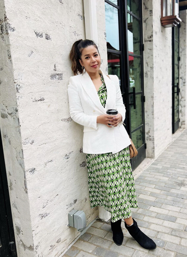 ZARA NWT WOMAN GEOMETRIC PRINT MIDI DRESS GREEN / ECRU | 9878/102 | eBay