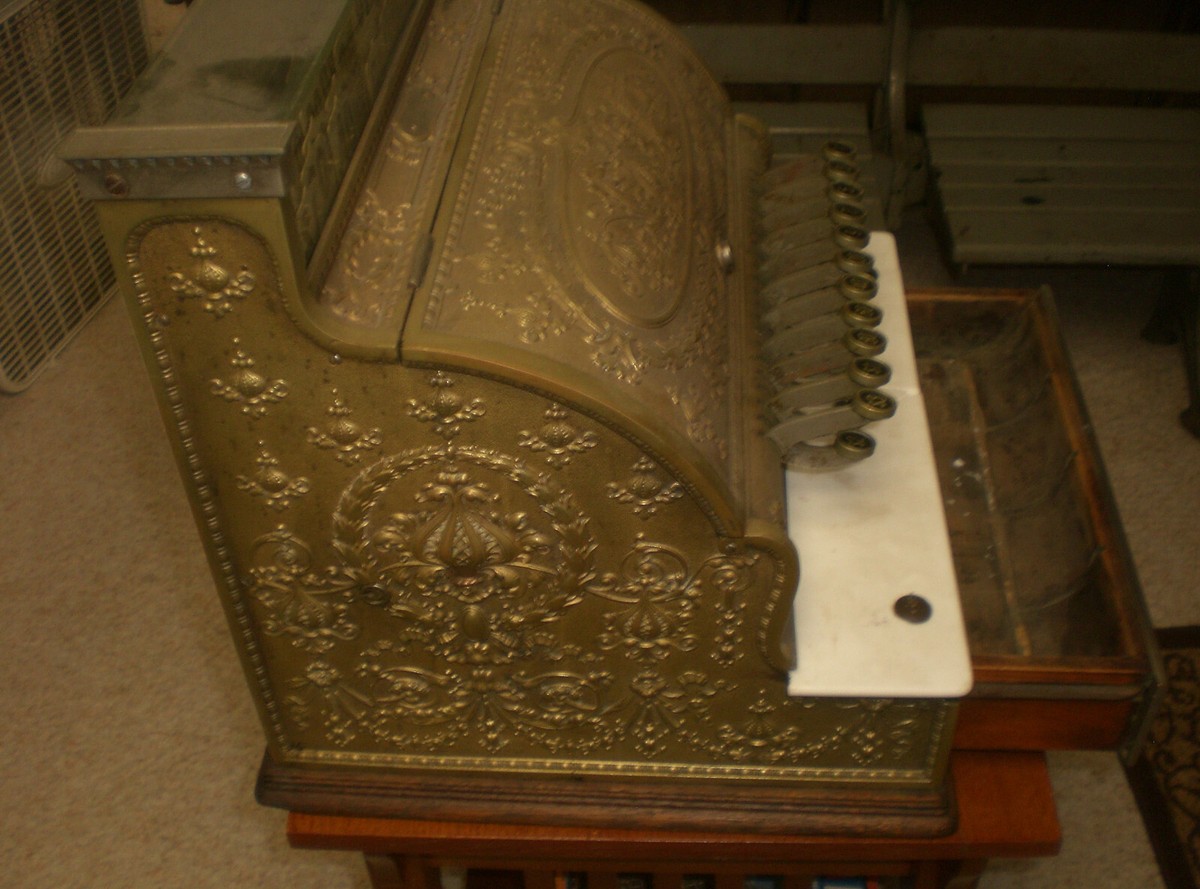 2319番 ジャンク品 NATIONAL AMOUNT PURCHASED Vintage National Cash Register Model 452 Brass S144099G