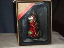 FANCY GLASS CHRISTMAS TREE ORNAMENTS POODLE DOG IN BOX  241