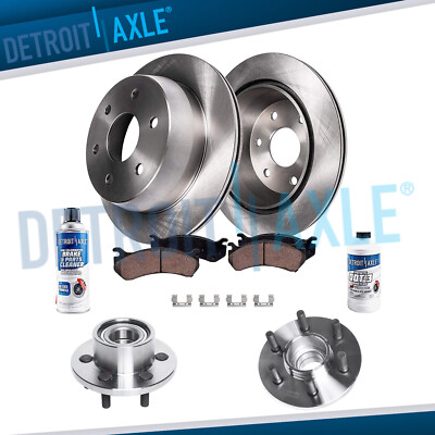 Front Brake Rotors Ceramic Pads Wheel Hub Bearing for 2003 2004 Dodge Dakota 2WD
