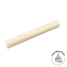 Slotted Bone Nut For Jazz Bass, Flat Bottom, 38mm - Bleached Bone