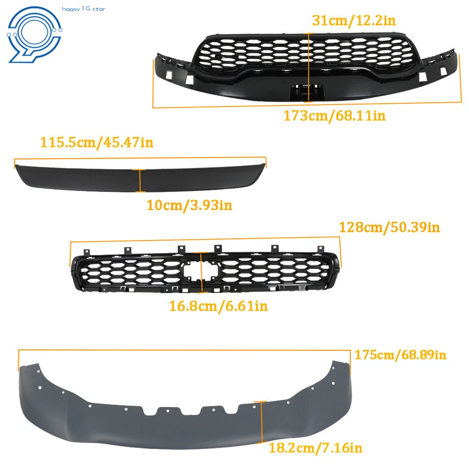 Front Bumper Grill Complete Assembly For 2021 2022 2023 Dodge Durango Foto 2 de 4