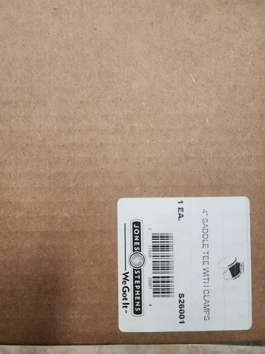 JONES STEPHENS 4" Plastic 12" Clay Saddle Flexible PVC Saddle Tee Fitting SCH 40 - Picture 3 of 5