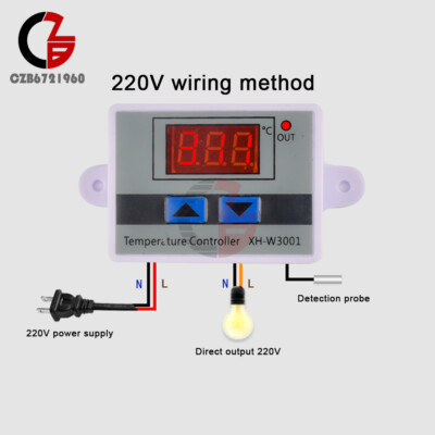 Digital LED Temperature Controller Thermostat Control Switch Probe 12V/24/220V
