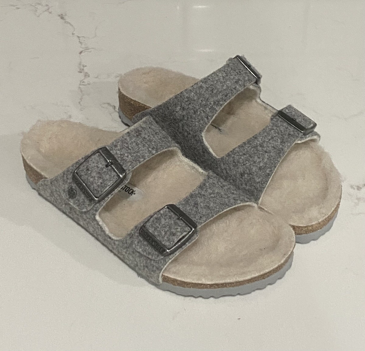 Birkenstock Sandals Kids SZ EU 32 US 1 Gray Arizona Happy 