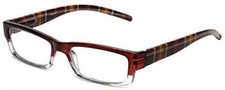Calabria 743 Designer Reading Glasses w/Matching Case in Brown Plaid 5