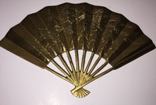 Solid Brass Fan Embossed Flying Dragon Oriental Wall Hanging Home Decor