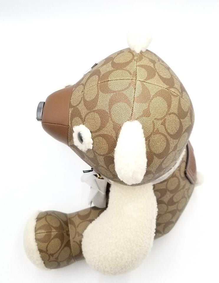 coachベアー Coach Signature C Coated Canvas NWT Shearling Stuffed Bear