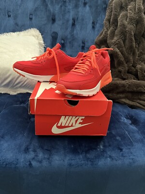 Nike Air Max 90 Ultra Essential Wmn Sz 7 UNIVERSITY RED/ORANGE/WHITE 724981-602