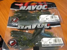 2 Packs Havoc 5" Wide Load Soft Plastic Fishing Baits Watermelon Black Fleck
