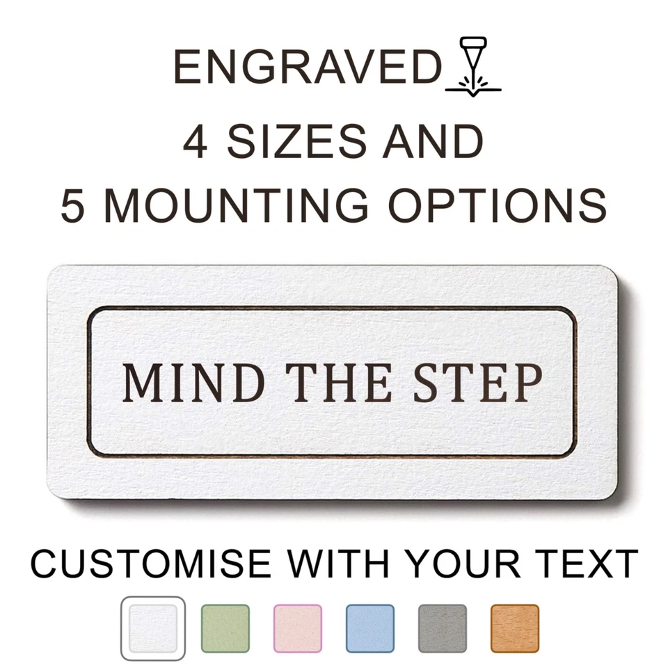 Mind The Step Sign / Caution Watch Your Step Wooden Sign / Mind the Stairs Sign - Image 1 of 4