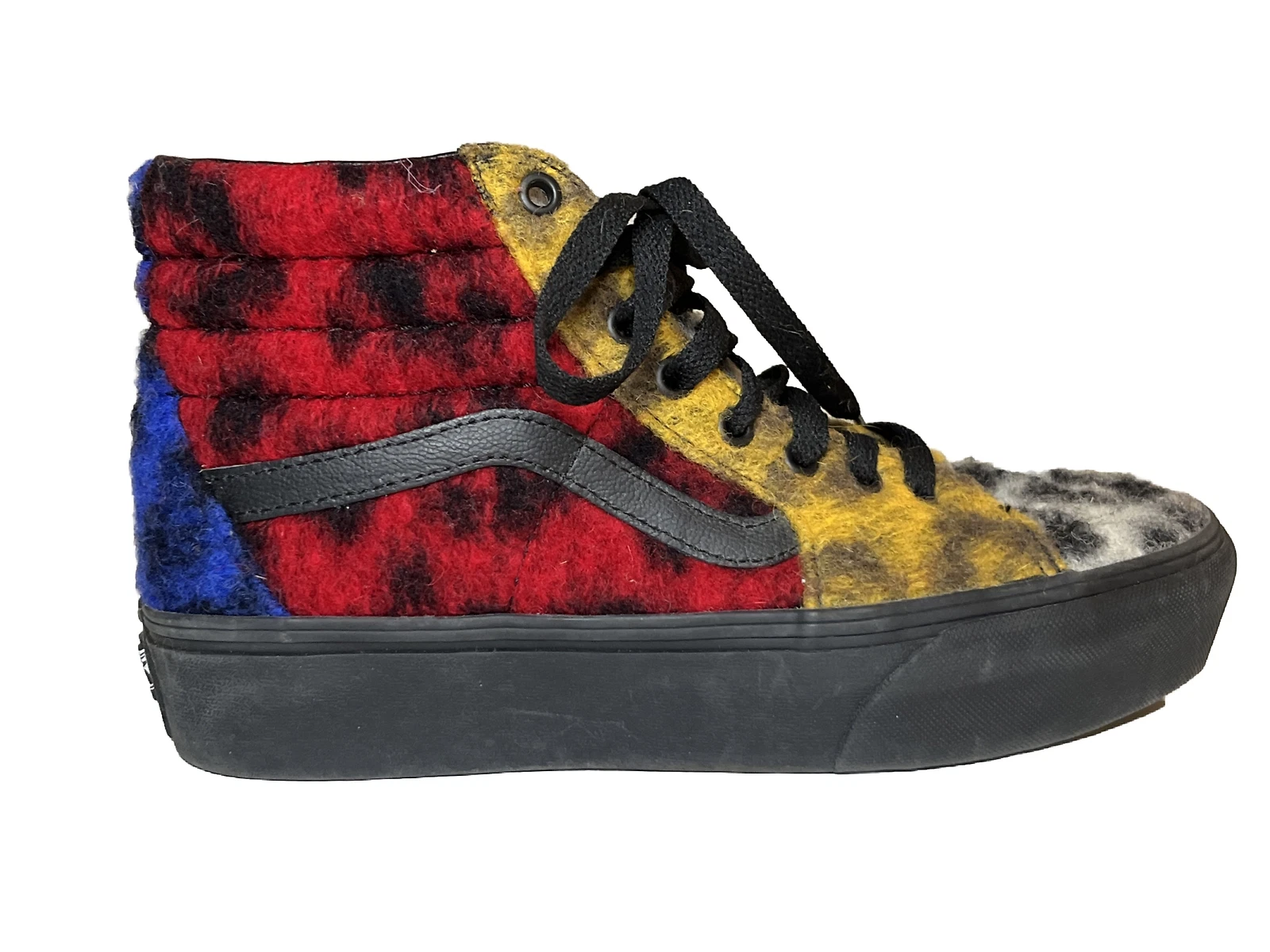 Sneakers Vans Sk8 Hi Pelliccia Multicolore Esclusive Piattaforma Leopardata Uomo USA 7