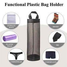 Libreshine Organizer Extra Large Per Sacchetti Di Plastica In Bambù, Porta Borse Sotto Lavello O Da Parete, Nero, Con Accessori Per Montaggio - 2