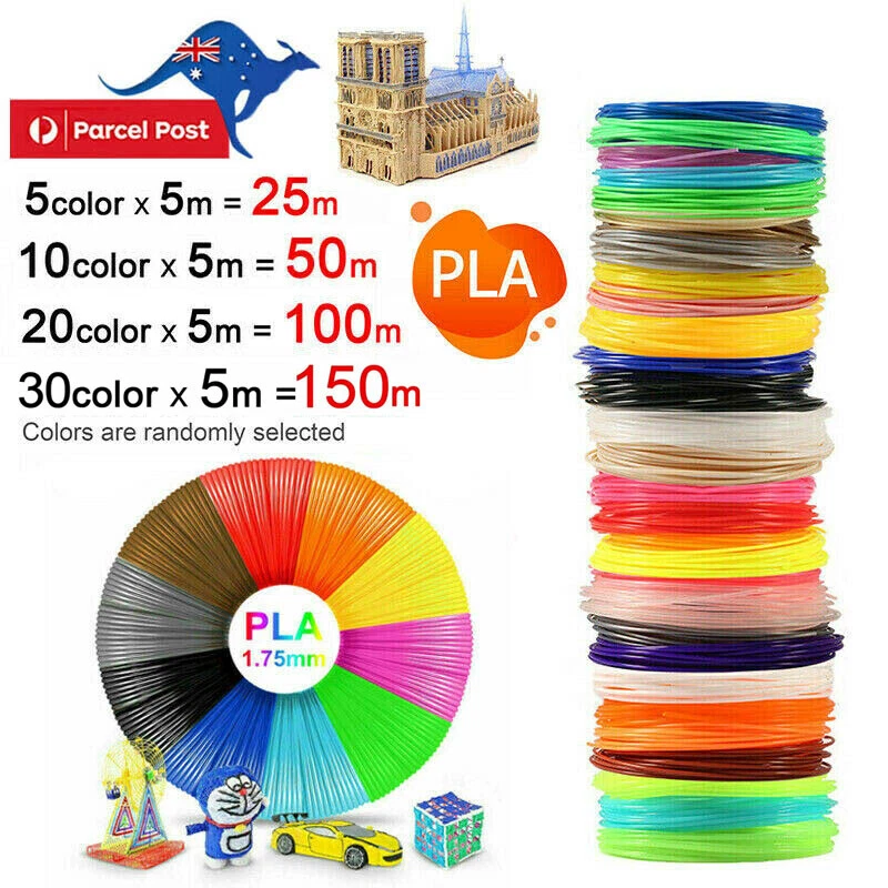 150m PLA Filament for 3D Doodle Printing Pen 30 Colours 3D Printer 1.75mm Set AU