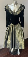 Sweetheart Taffeta Vintage 90s Retro Bronze Gold Princess Prom Party Dress S