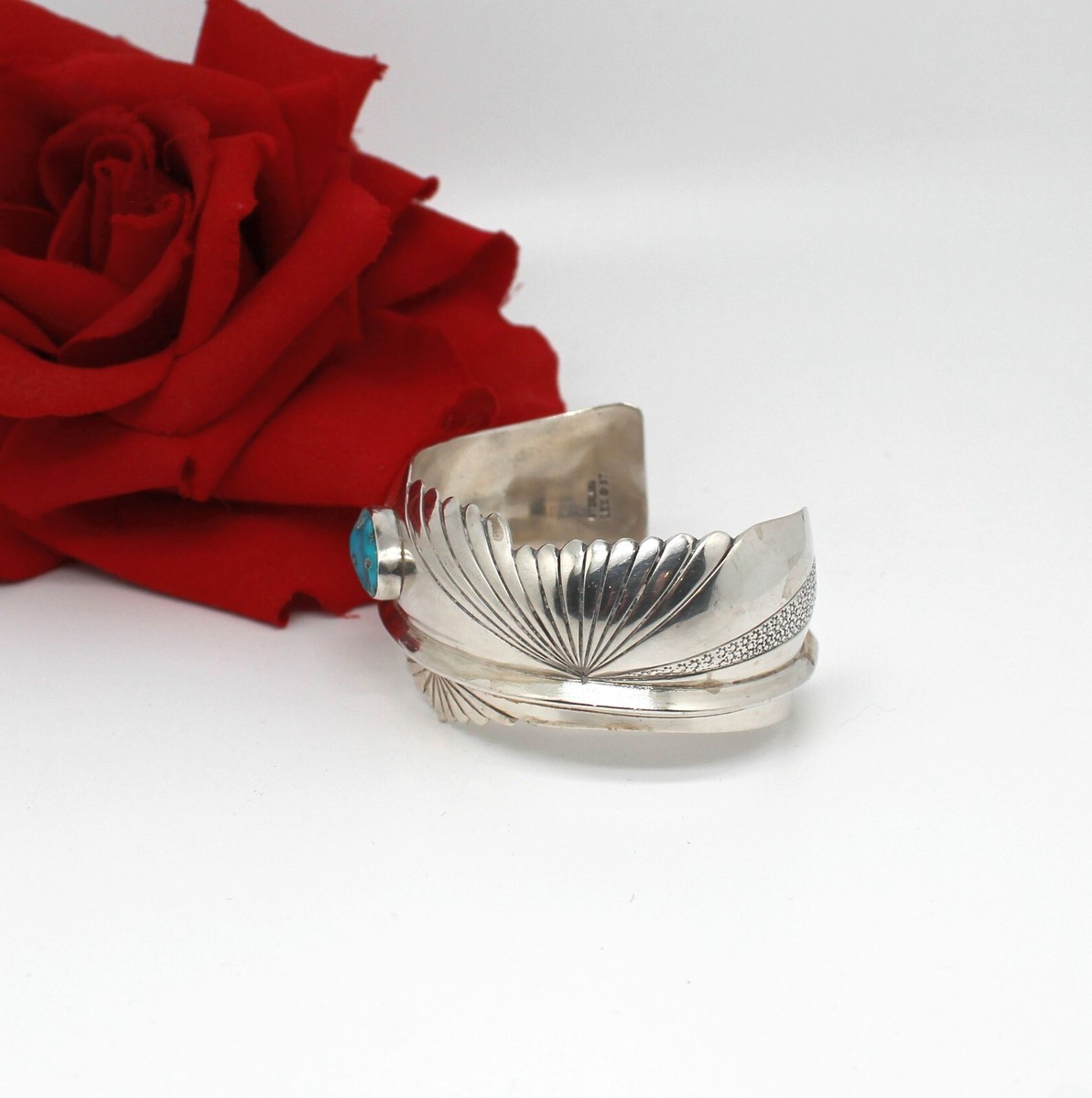 Sterling Silver & Turquoise Lex Billie 1987 Cuff 40.49g Bracelet