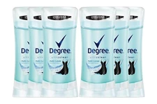 6 PK Degree Antiperspirant for Women Protects fr Deodorant Stains Pure Clean Deo