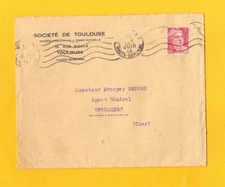 TOULOUSE (31) ASSURANCE contre GRELE "SOCIETE DE TOULOUSE" voyagée en 1946