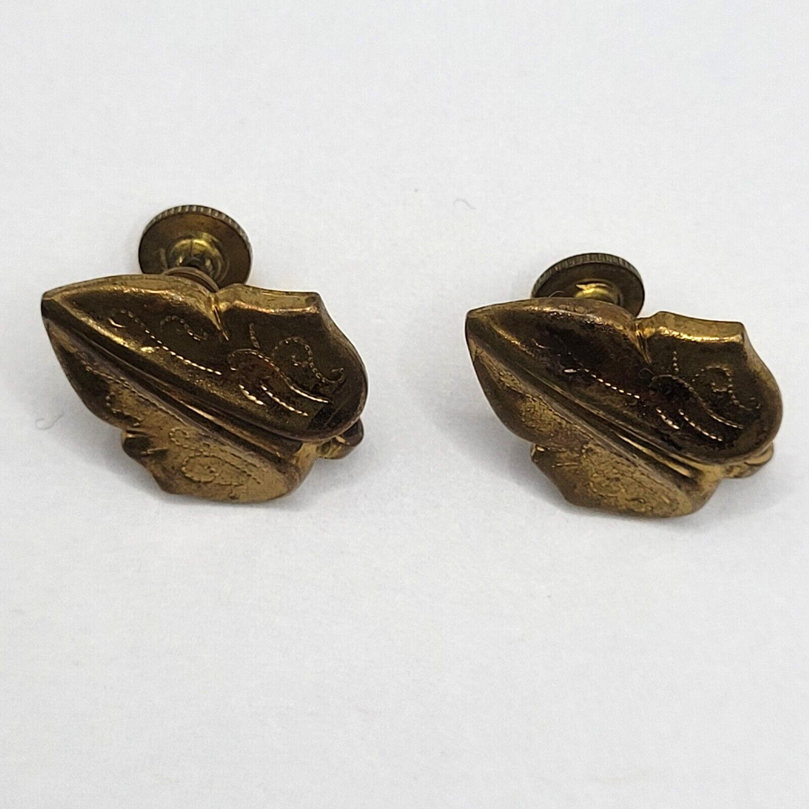 Brass Leaf Etched Tiny Hole Pattern Small Vintage… - image 10