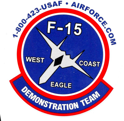 USAF F-15 Stickers EAGLE  Demonstration Team 5 3/4in + F-15 Test Force 2 3/4in