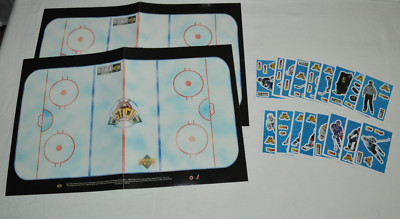 1996-97 UD COLLECTOR'S CHOICE STICK-UMS 2 x Unused Fold-Out Sheets plus 17 Cards