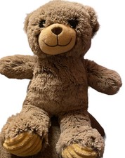Spark Create Imagine Plush Teddy Bear Brown Gray Ribbed Feet Stuffed Animal Toy